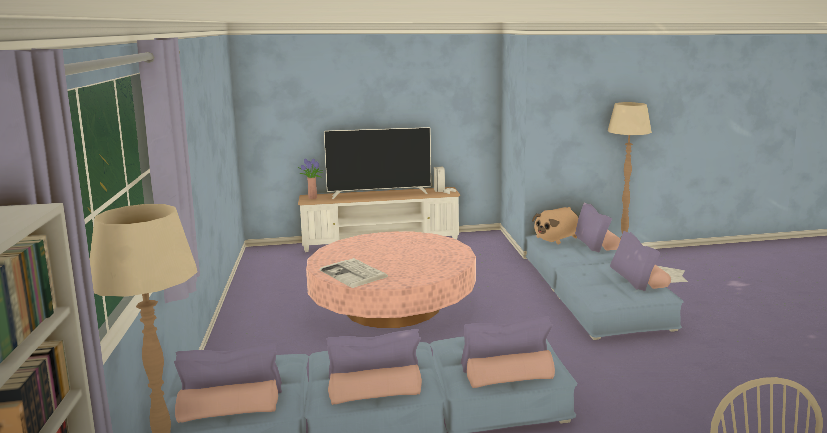 Family Home in purple, blue and pink image 4