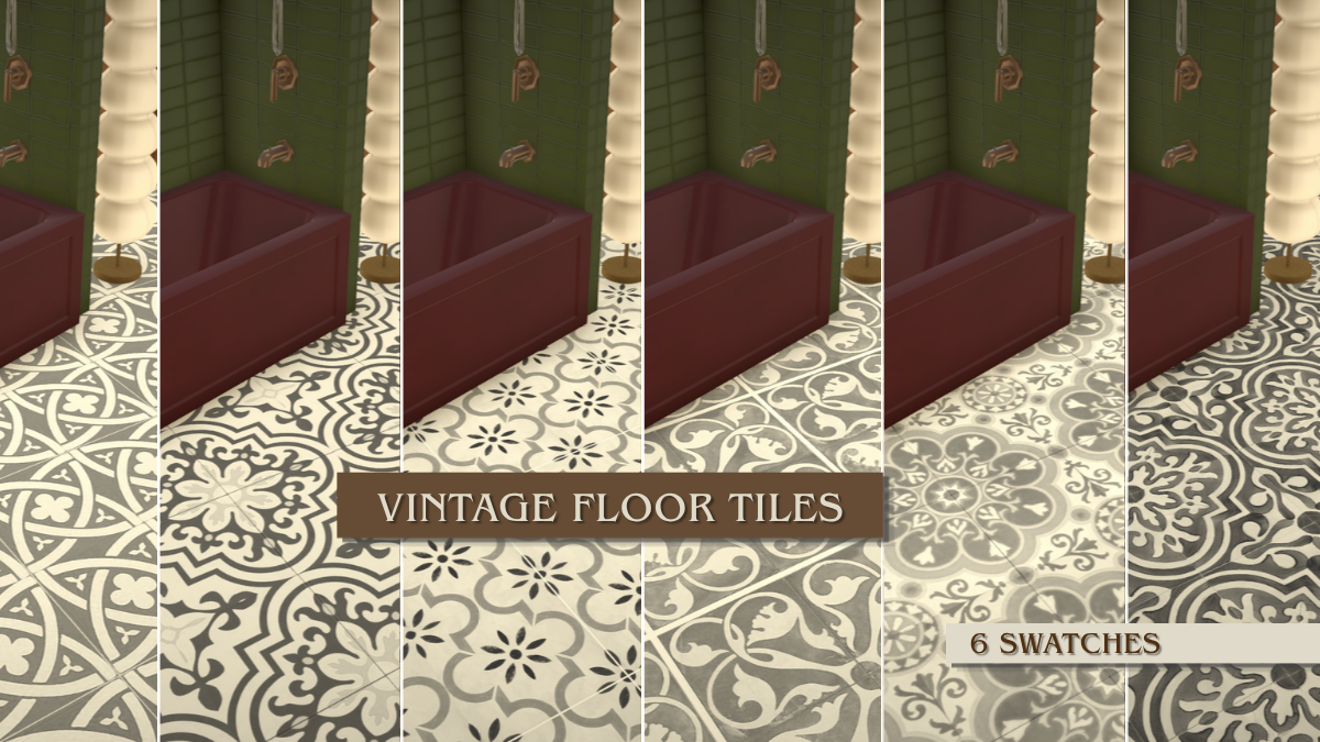 6 Swatches Vintage Floor Tiles image 1