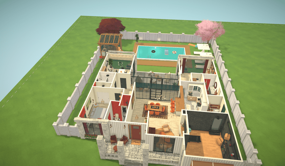 A luxury house with pool, 2 bedrooms, custom kitchen and cozy saloon image 2