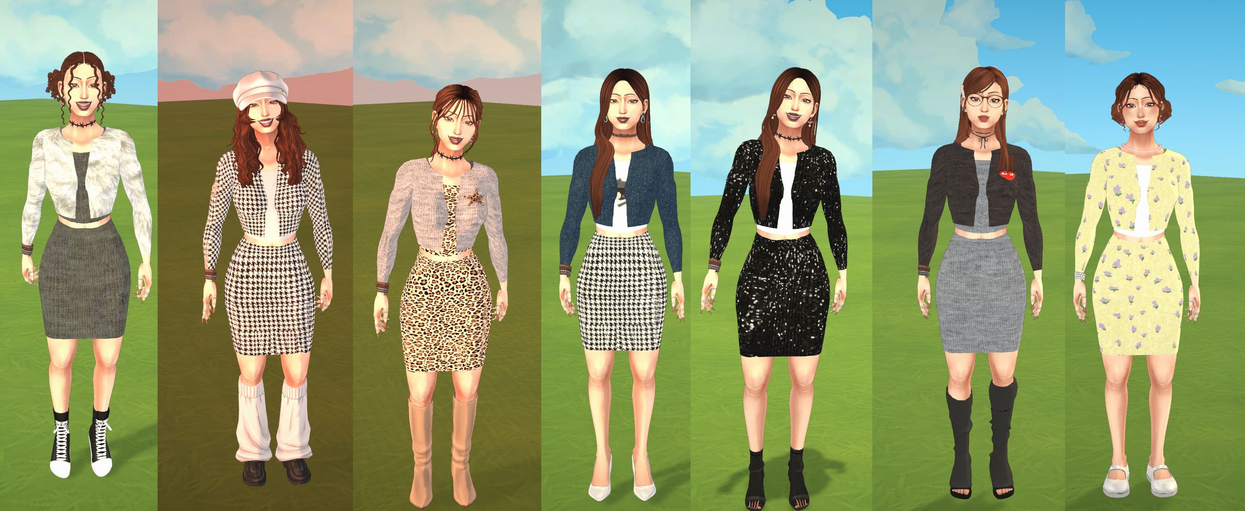 [Bear] Knit Layer Skirt Set image 1