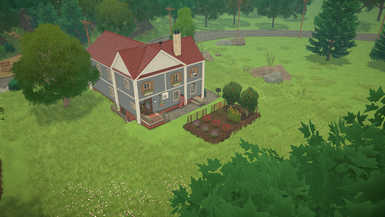 Two-Story Blue Country House image 2