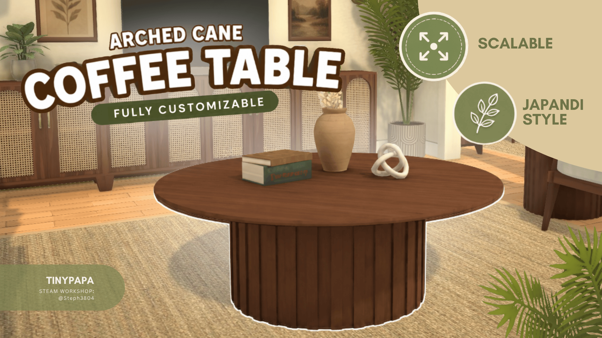 Arched Cane Coffee Table image 1