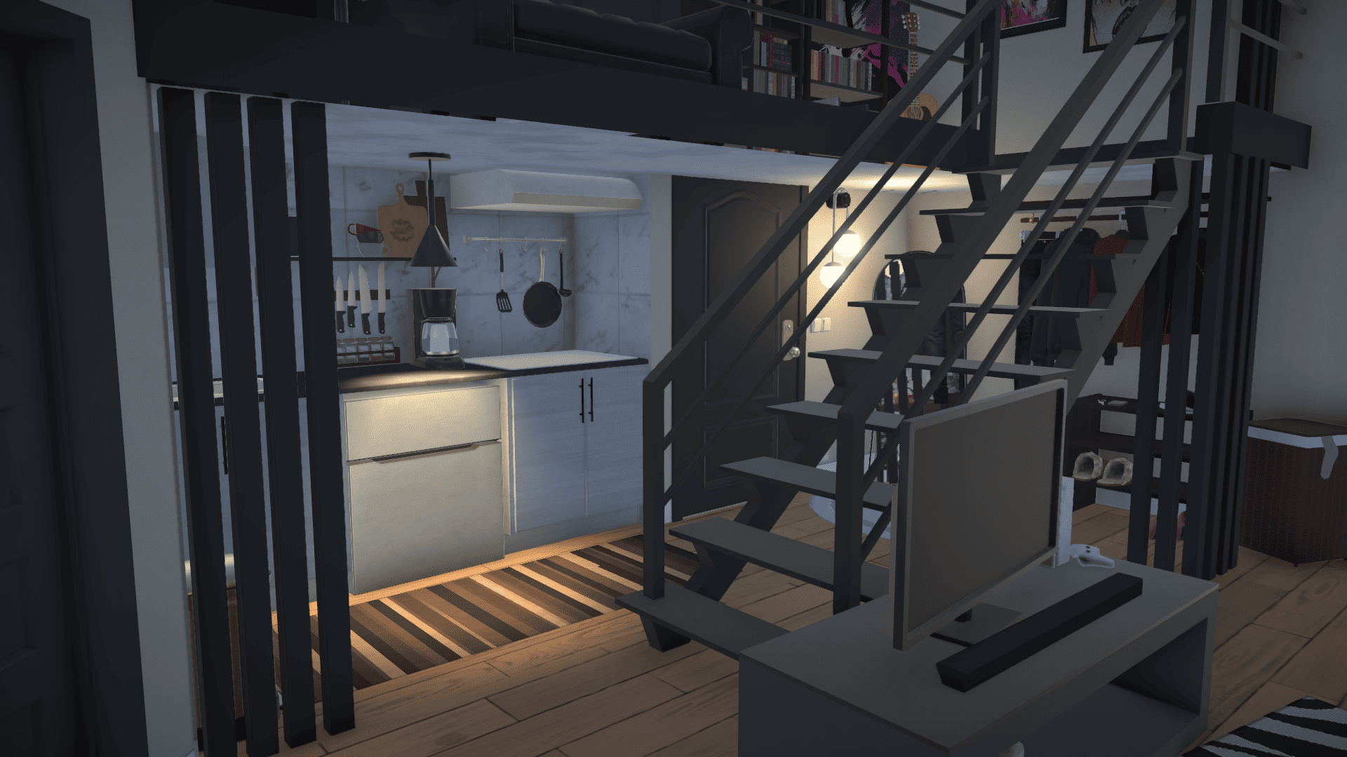 loft apartment, decorated image 1