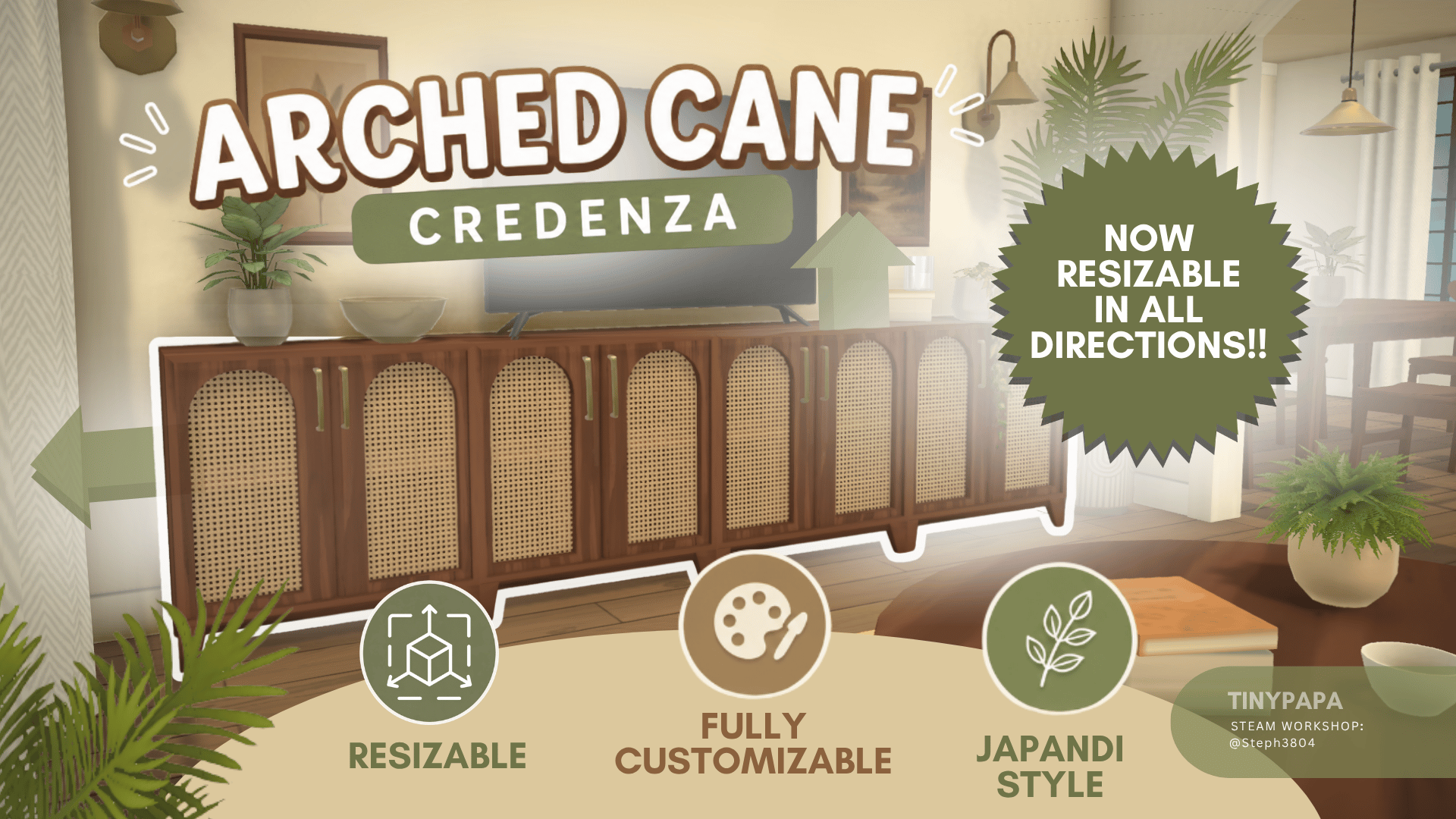 [tinypapa] Arched Cane Credenza image 1