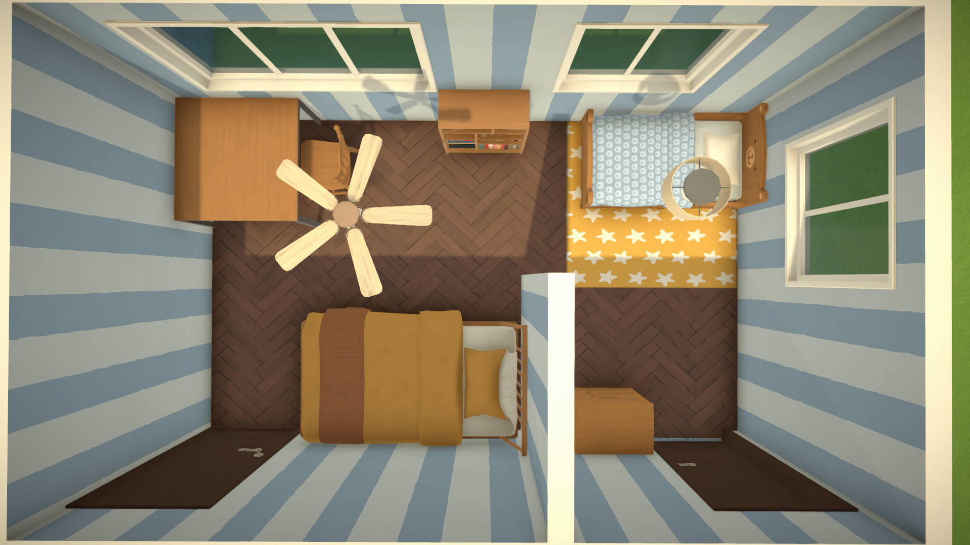 baby blue and dark brown family home image 6