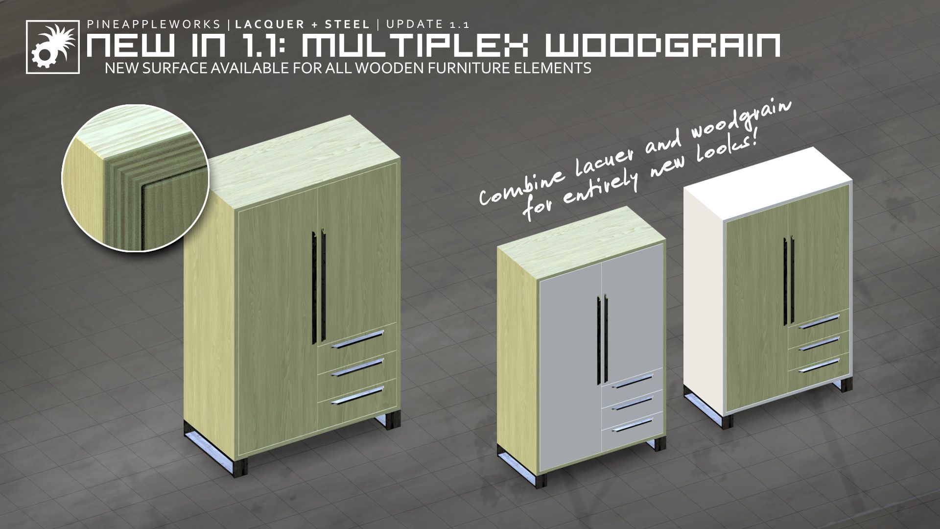 | PaW | Lacquer+Steel | Furniture Pack with 85 pieces image 2