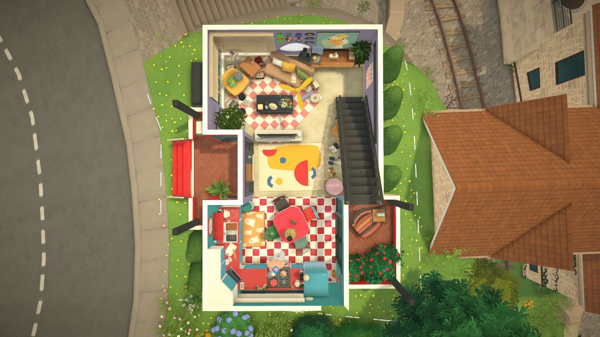 The flower roof house 花丛房顶屋子 image 1