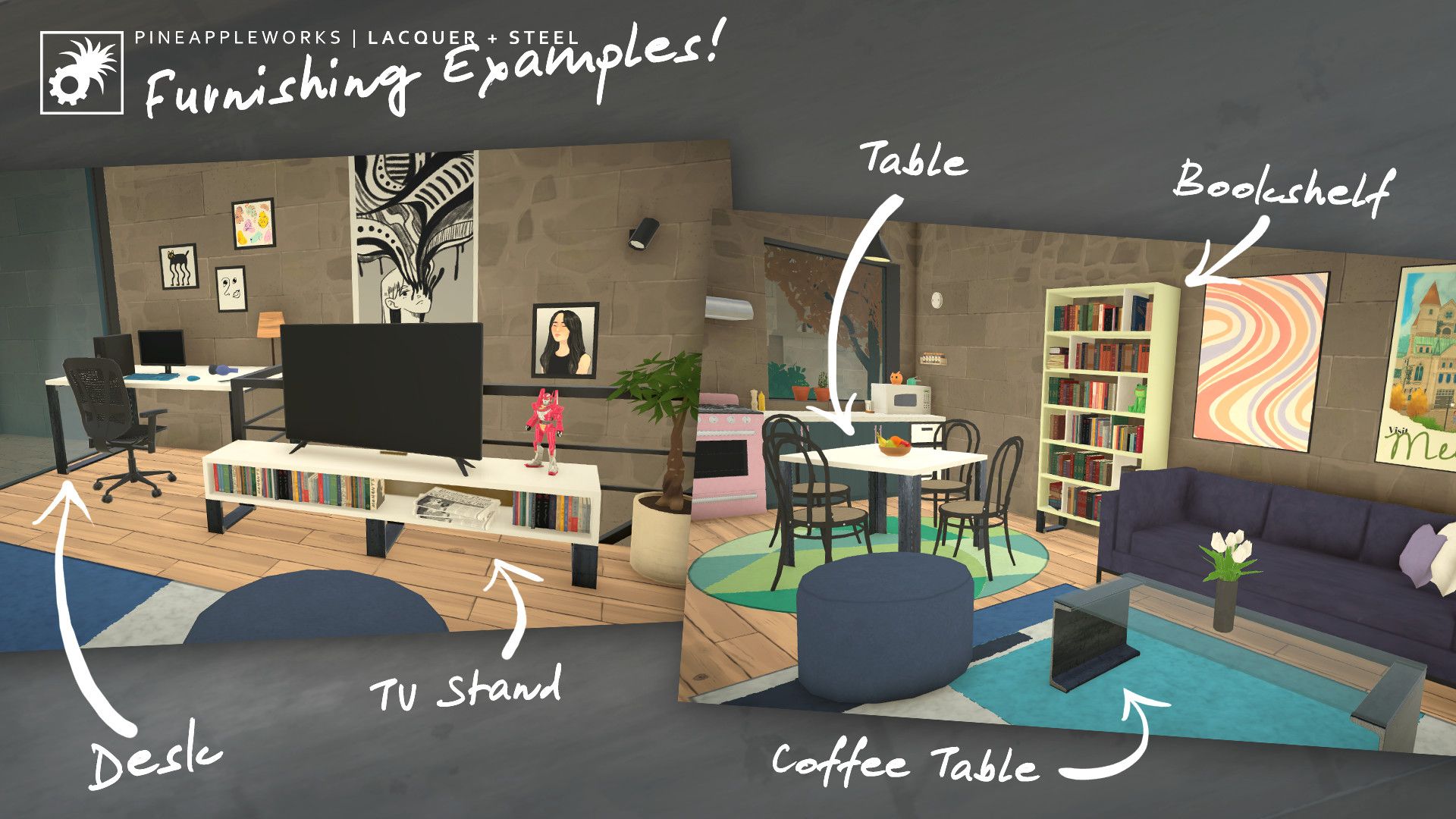 | PaW | Lacquer+Steel | Furniture Pack with 85 pieces image 24