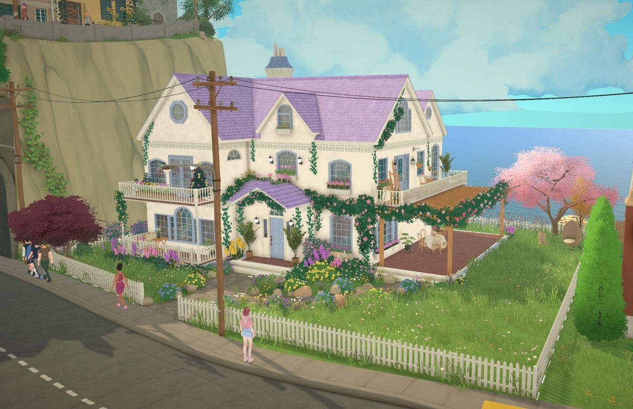 purple flower house image 1
