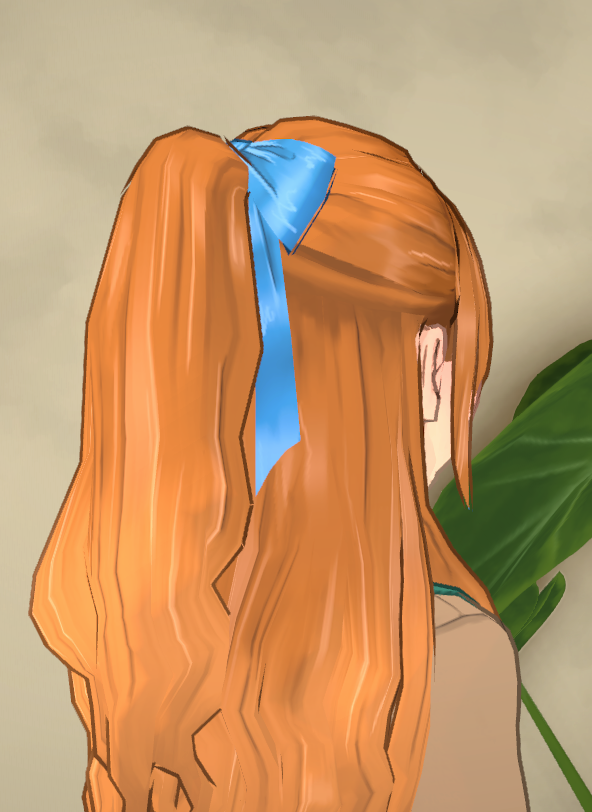Recolorable HalfUpPonytail Ribbon image 3