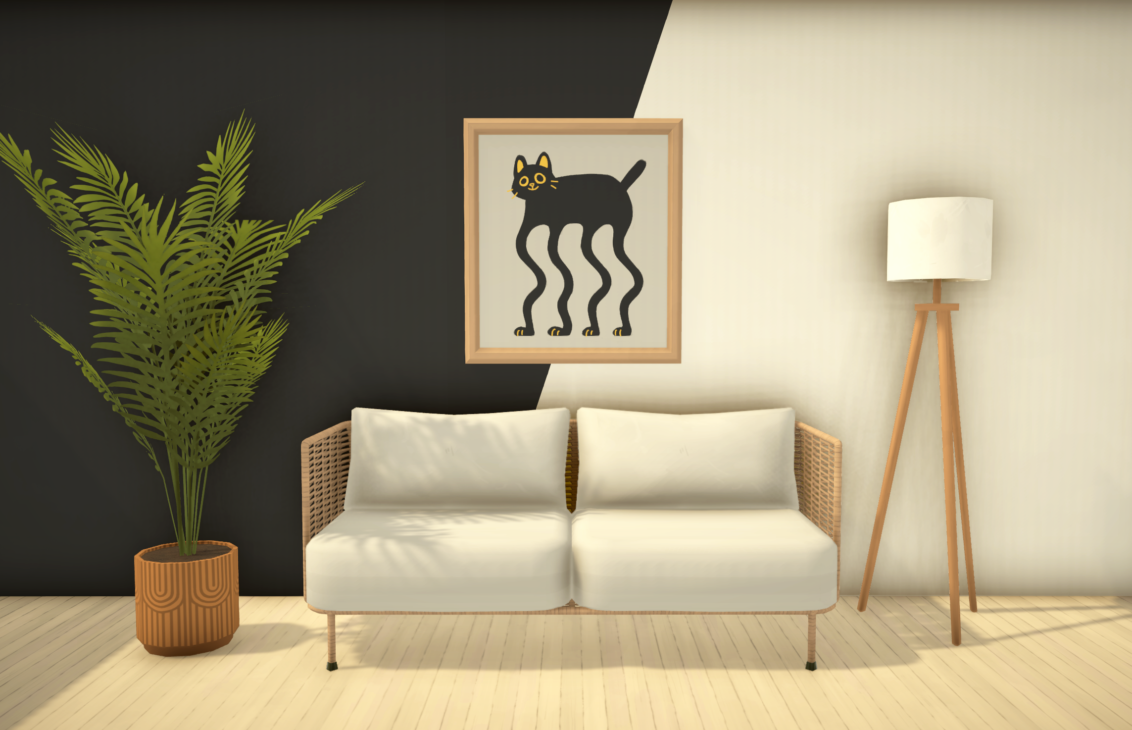 [TEA] Diagonal Transition Wall Paint B image 1