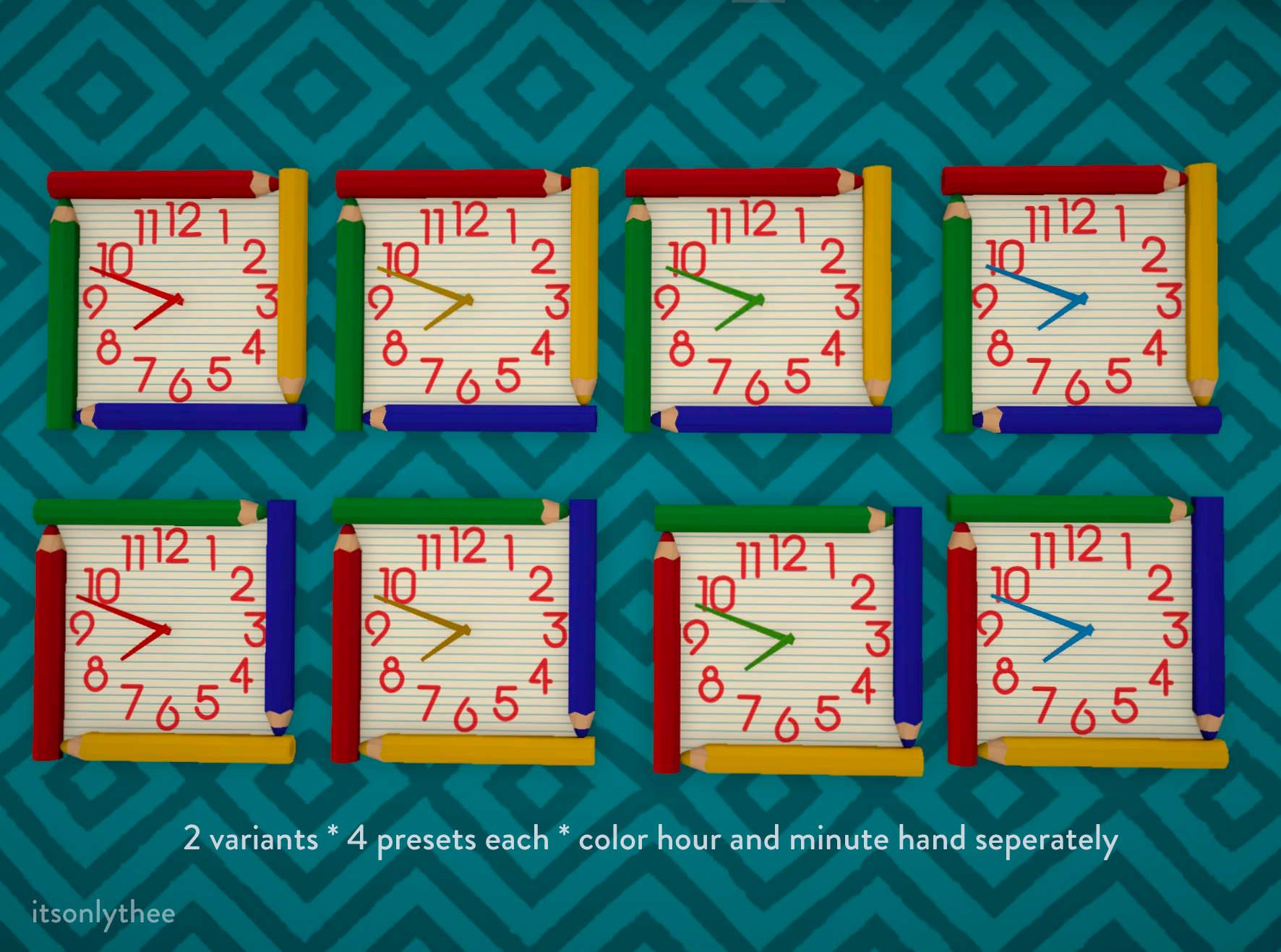 [itsonlythee] 1980s Colored Pencil Clock image 1