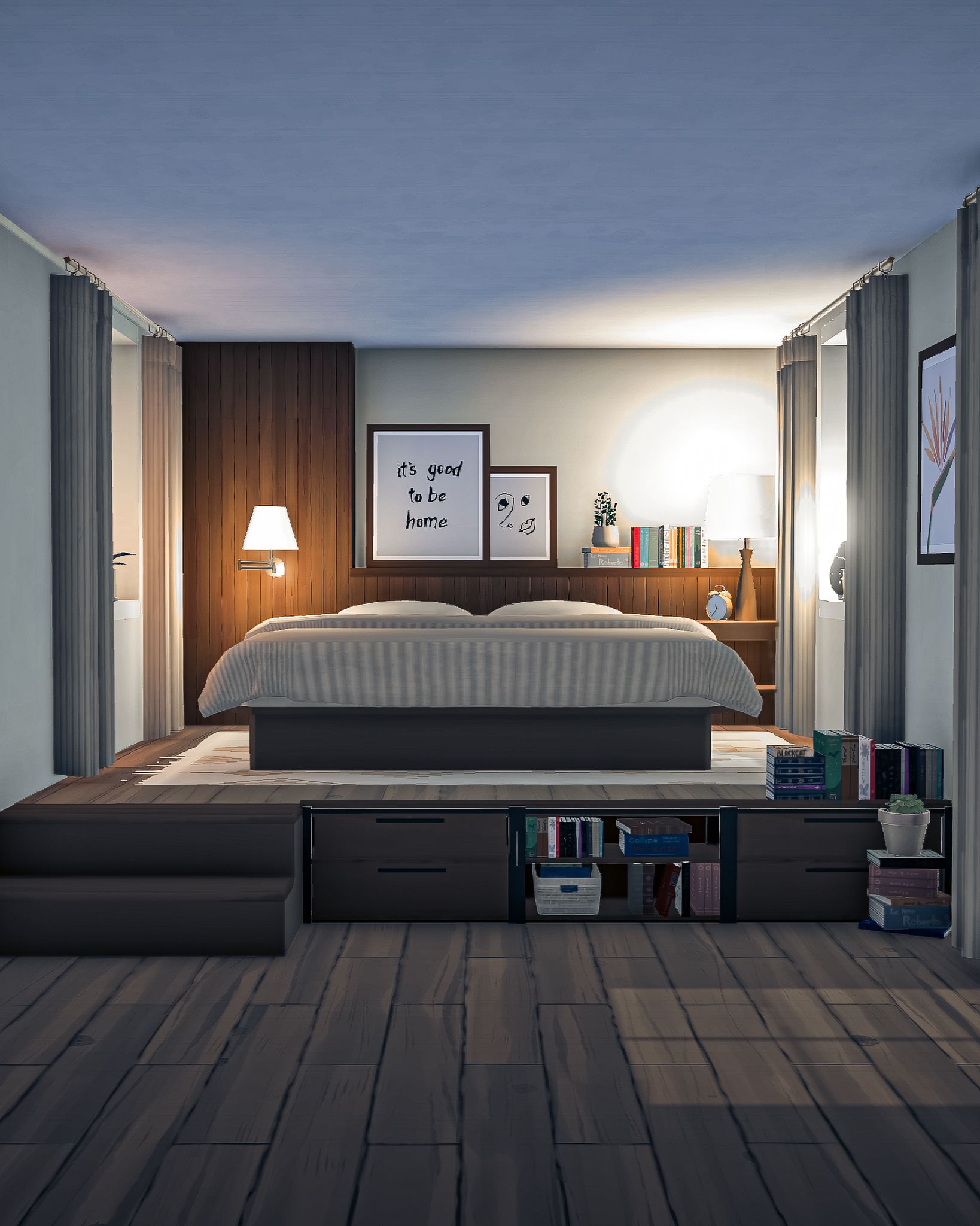 Platform bedroom with storage image 1