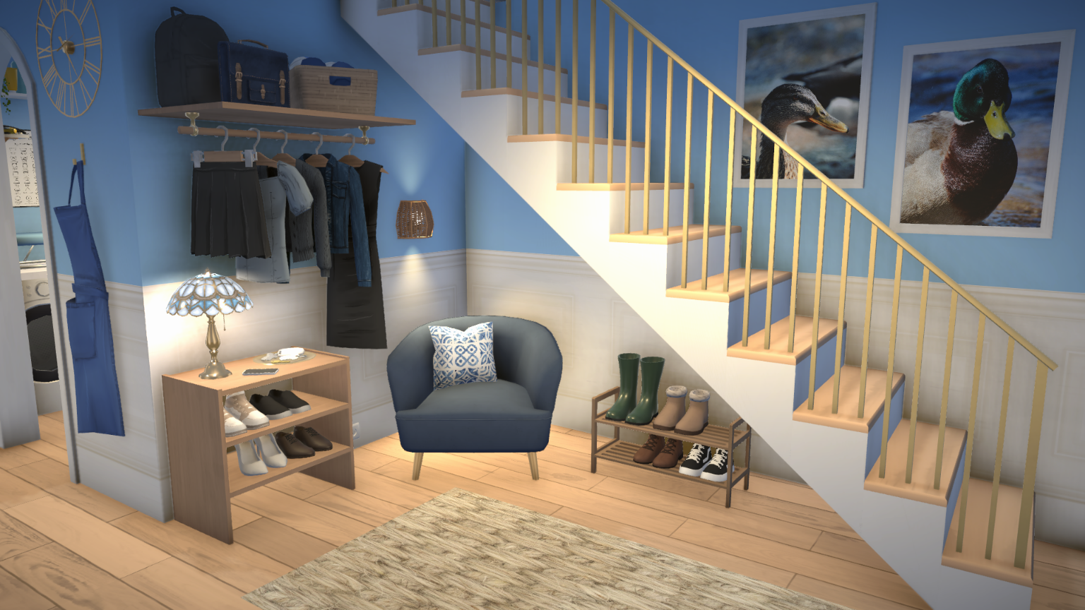 [FlaviaForesta] Classy blue family townhouse with rooftop terrace image 21