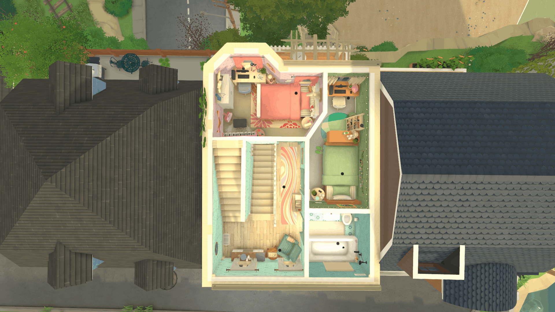 Trans Pride townhouse- Pink & Blue 4 Story Family Home image 4