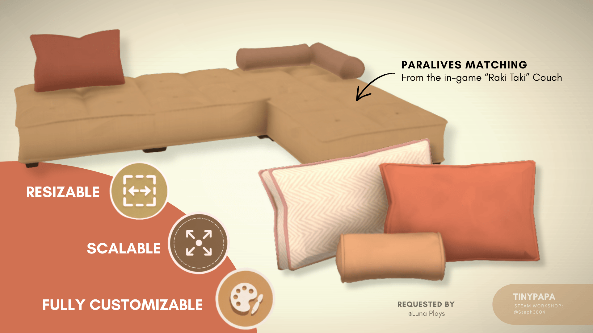 Resizable Couch Cushions - Raki Taki image 1