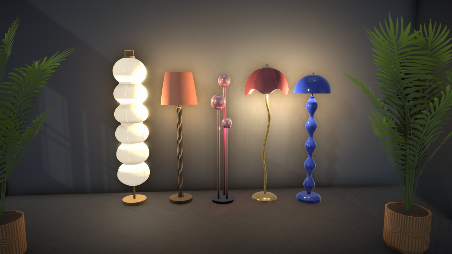 Set of 5 "Pop Retro" Lamps image 1