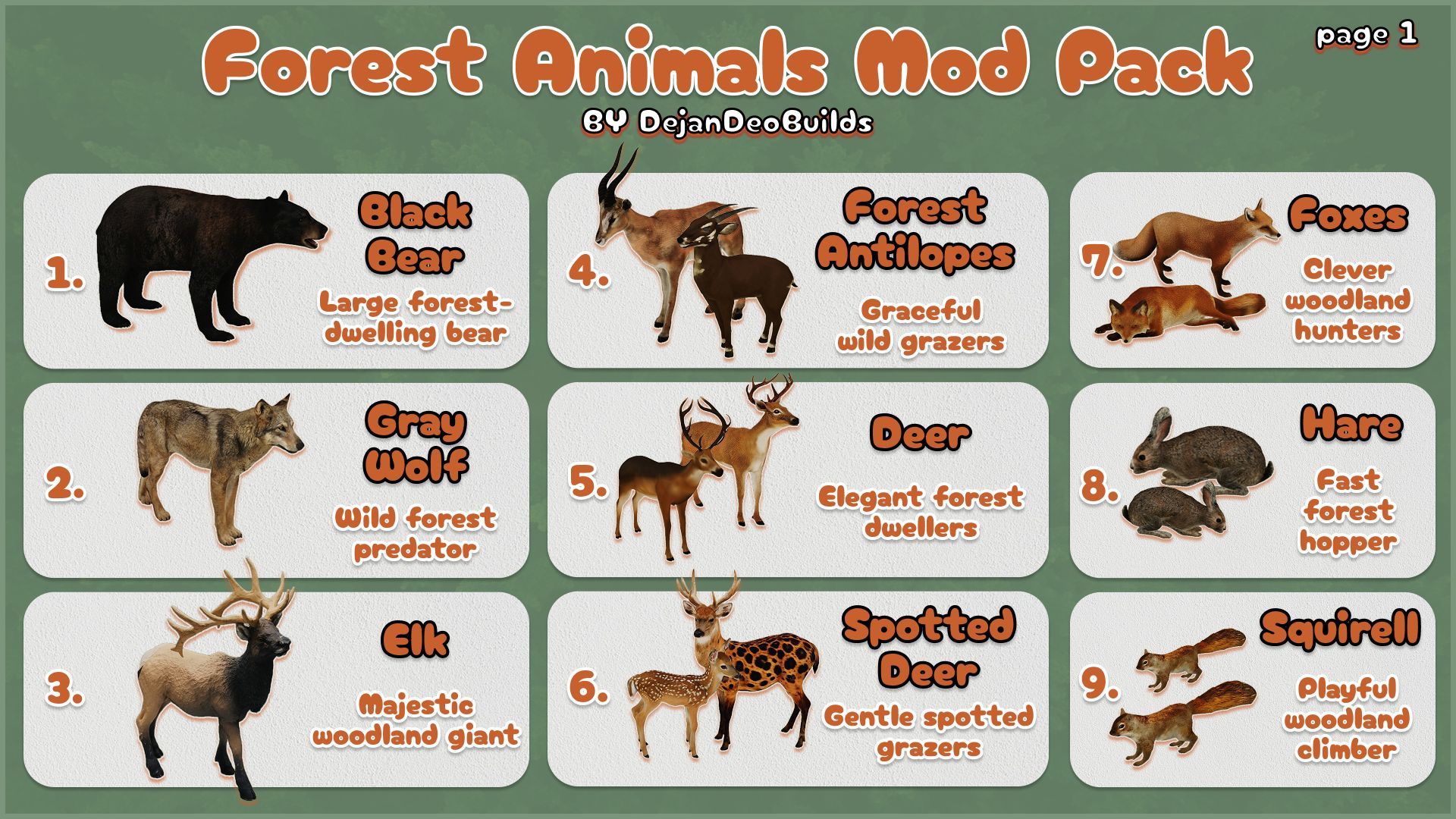 Forest Animals Mod Pack image 1