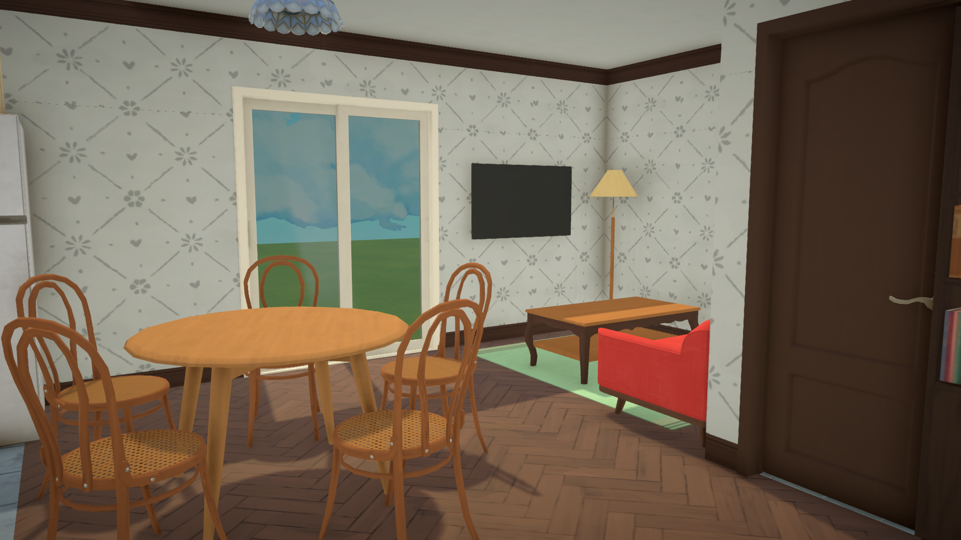 baby blue and dark brown family home image 5
