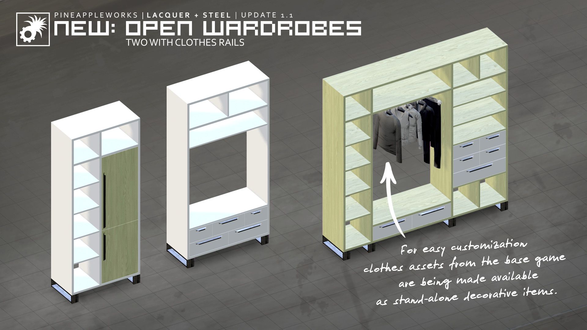 | PaW | Lacquer+Steel | Furniture Pack with 85 pieces image 5