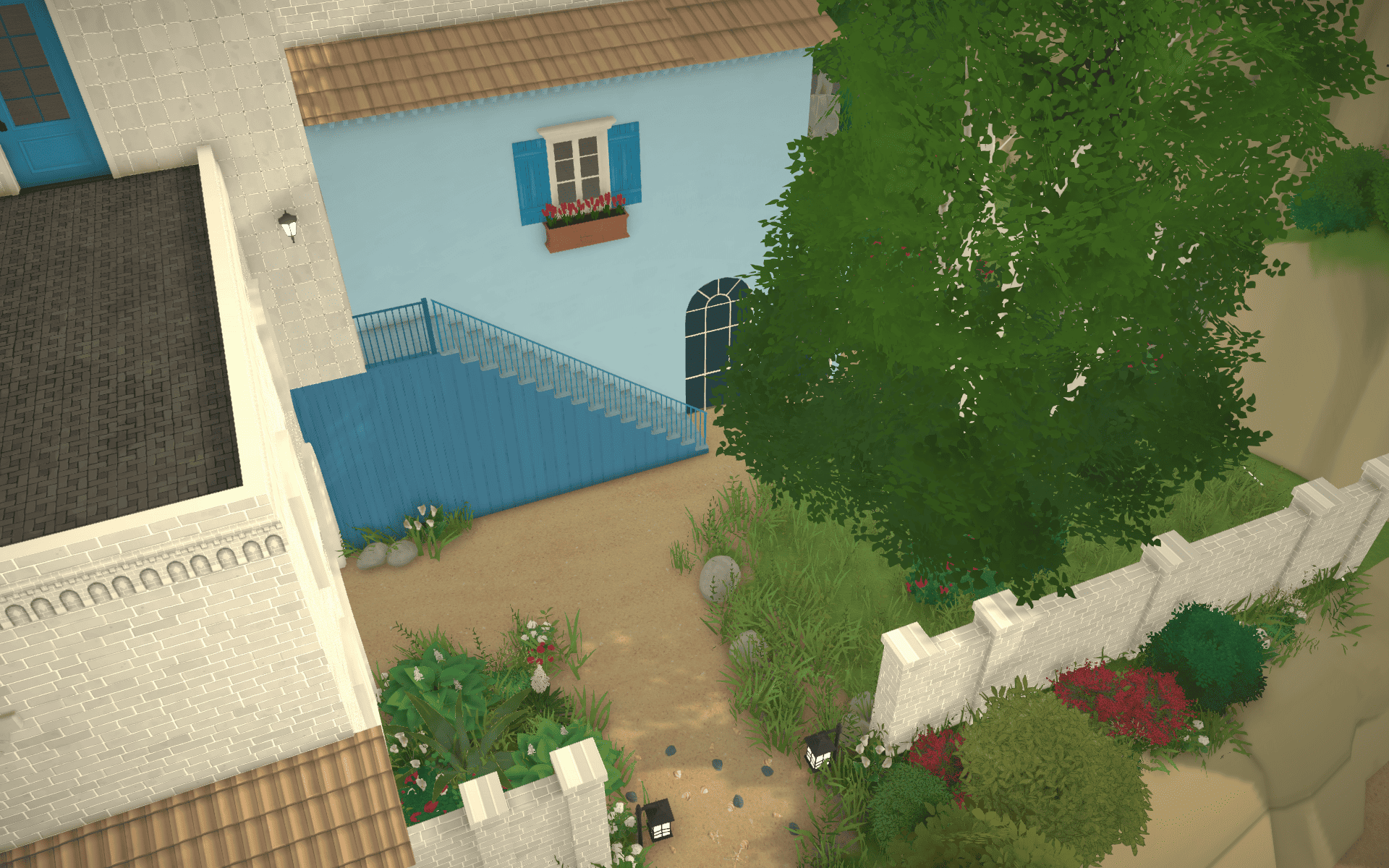 Mediterranean blue house next to the beach image 3