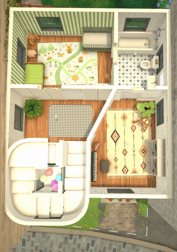 Simple multi-gen townhouse w functional spiral staircase  <29K image 10