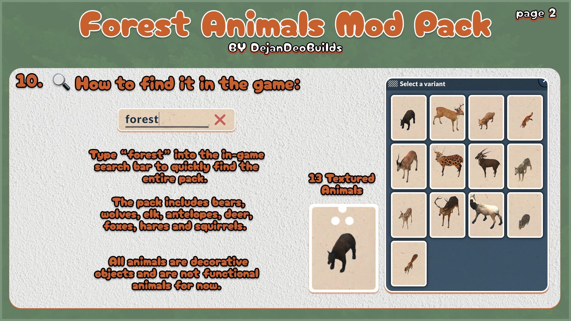 Forest Animals Mod Pack image 2
