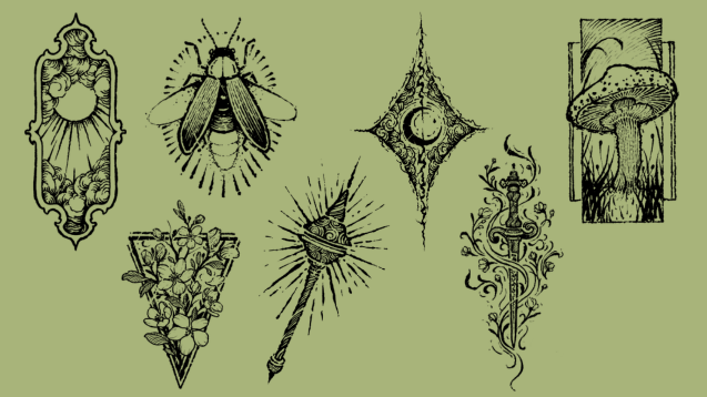 'Woodcut Style' Tattoos Pack image 1
