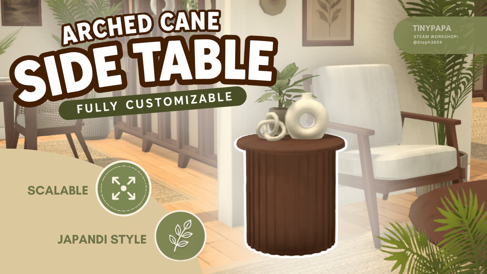 Arched Cane Side Table image 1
