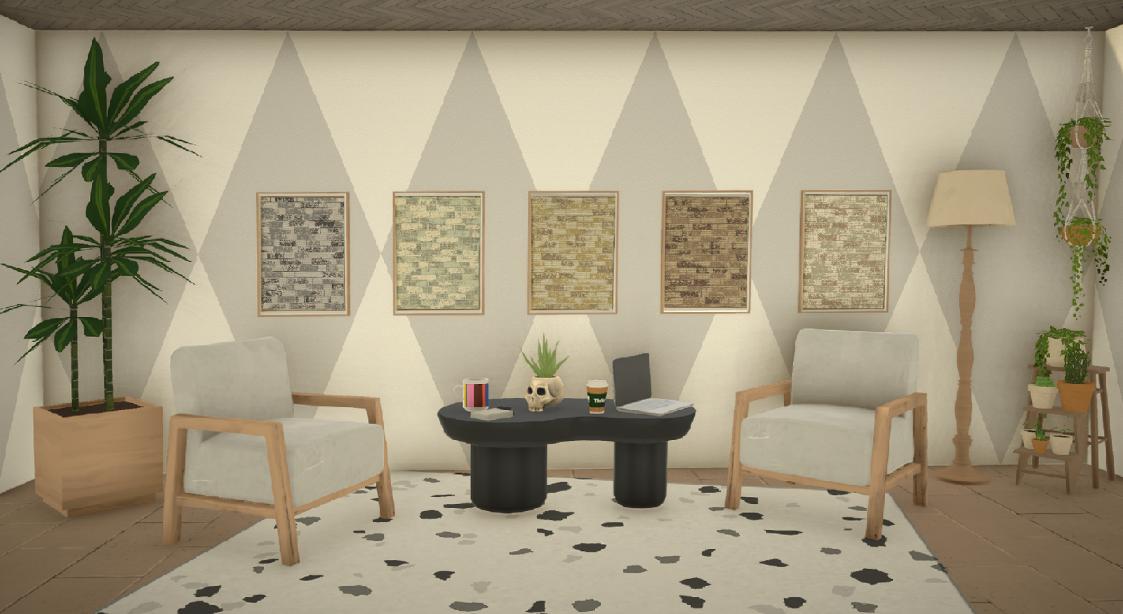 [TEA] Large Diamonds Wall Paint image 1