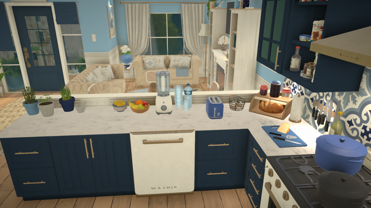 [FlaviaForesta] Classy blue family townhouse with rooftop terrace image 15