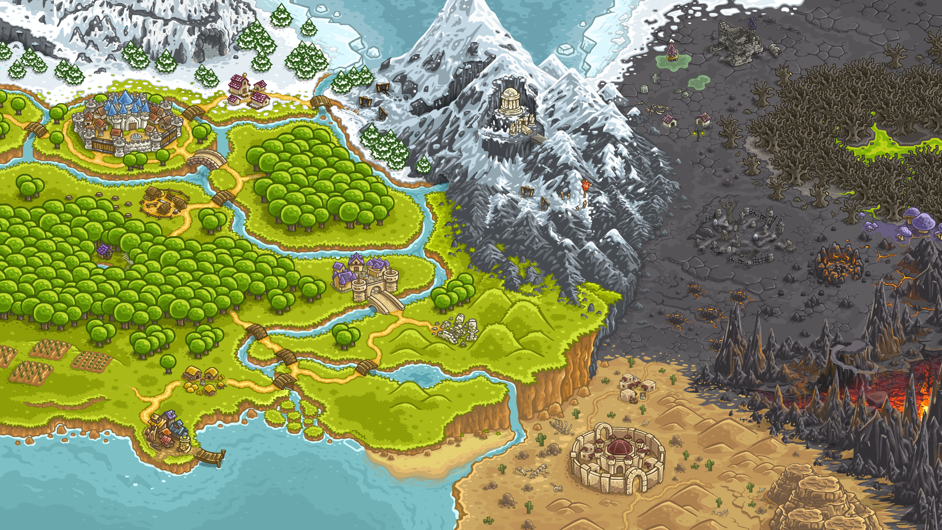 The Kingdom Rush world map