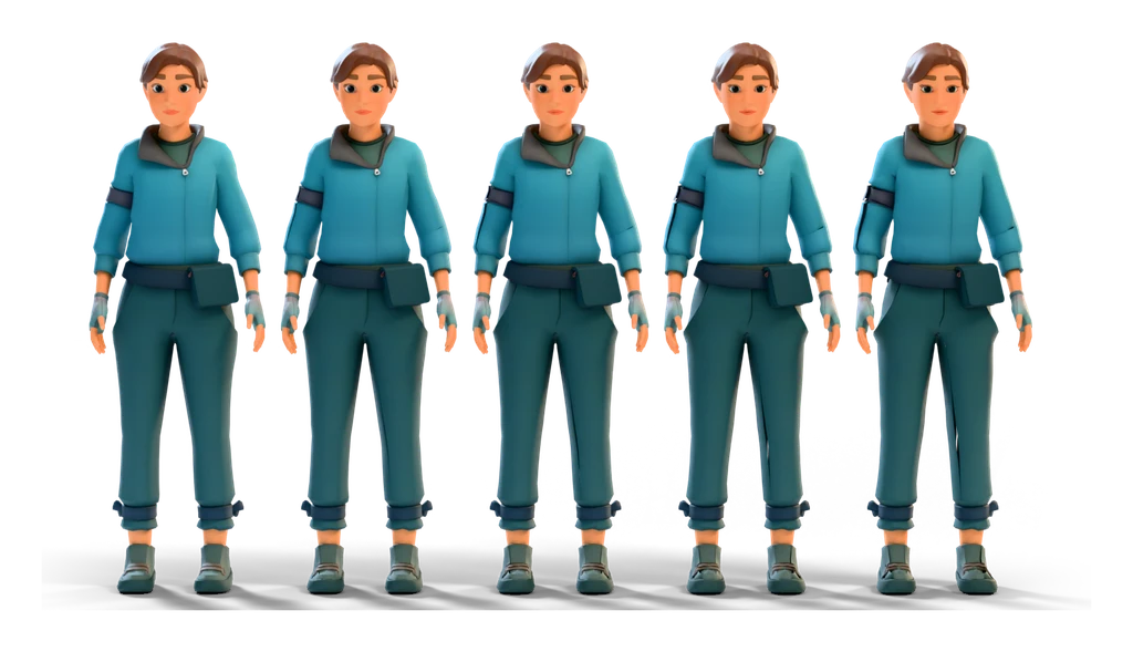 The five body type slider steps, from step 1 on the left to step 5 on the right