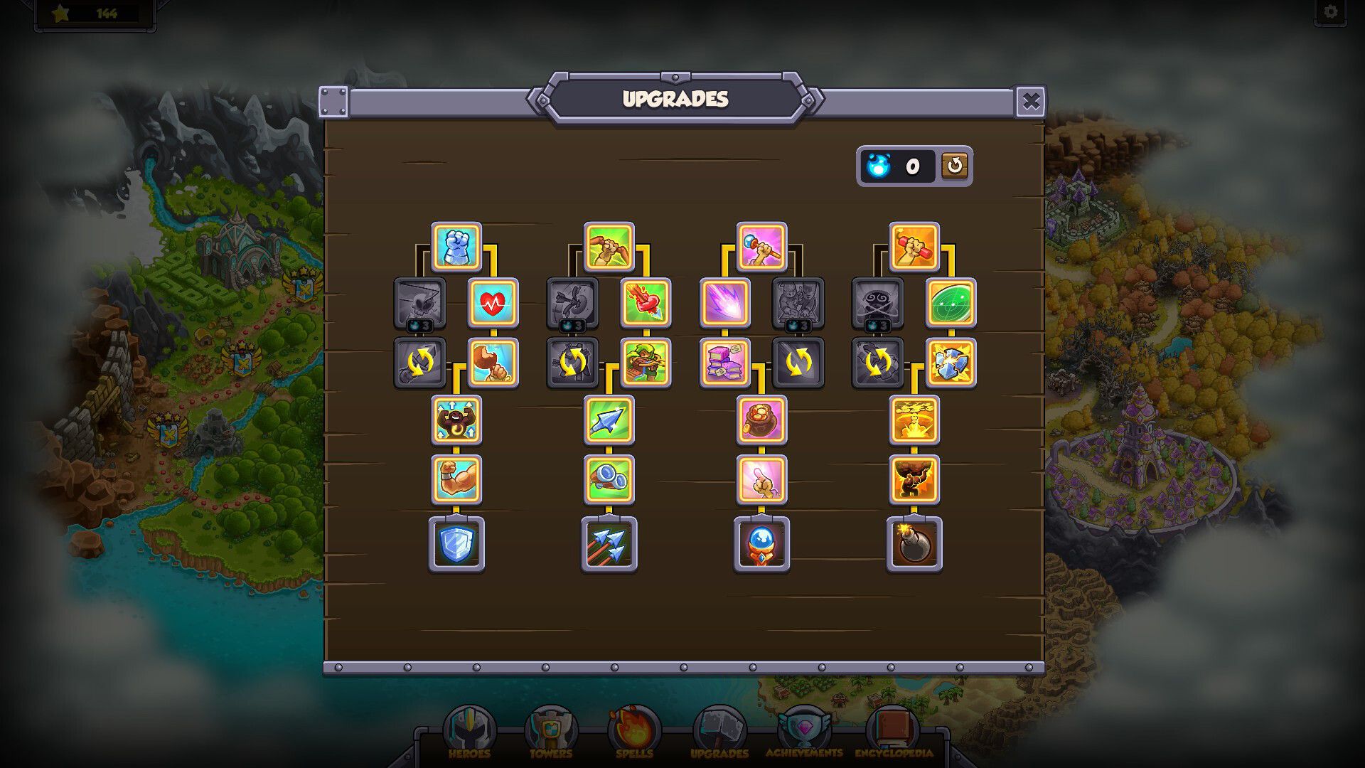 Kingdom Rush 6: Genesis - The Upgrades room