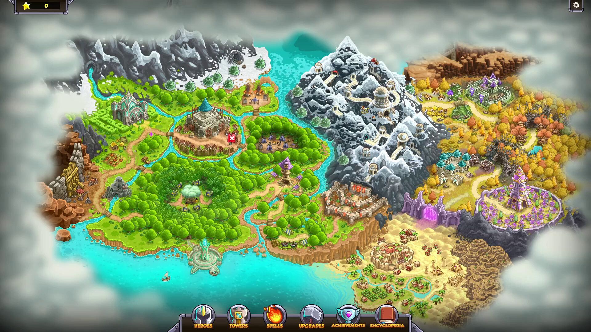 Kingdom Rush 6: Genesis - The world map