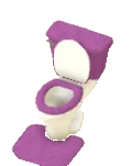 Toilette mit Plüschbezug