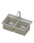 Sink Drop In Metal Round Edge Double