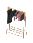 Offene Holzkleiderstange feminin