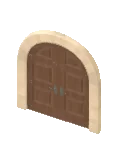 Porte double de château en bois sculpté