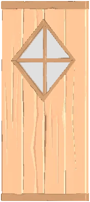 Wooden Wall with a Diamond Window