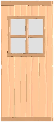 Wooden Wall with a Square Window