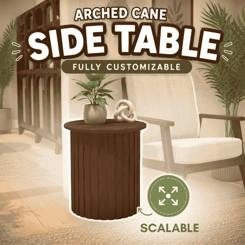 Arched Cane Side Table