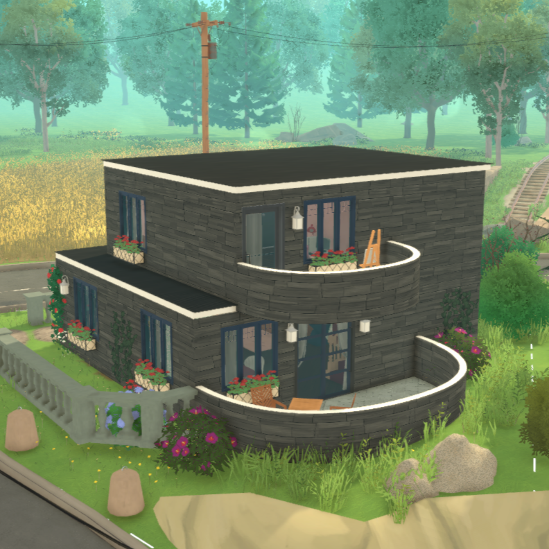 小型複式獨立屋 Modern Corner Villa with Curved Terrace