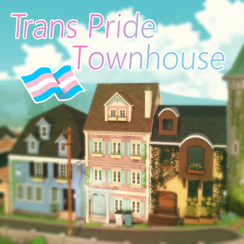 Trans Pride townhouse- Pink & Blue 4 Story Family Home