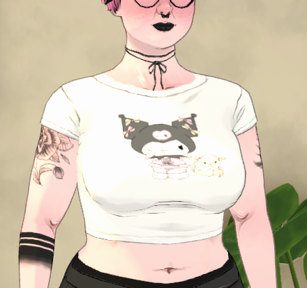 Sleepy Kuromi Crop Top