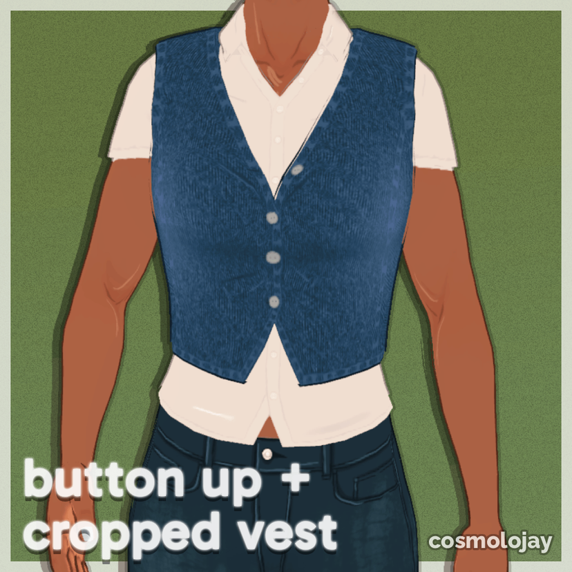 Button Up + Cropped Vest by Cosmolojay