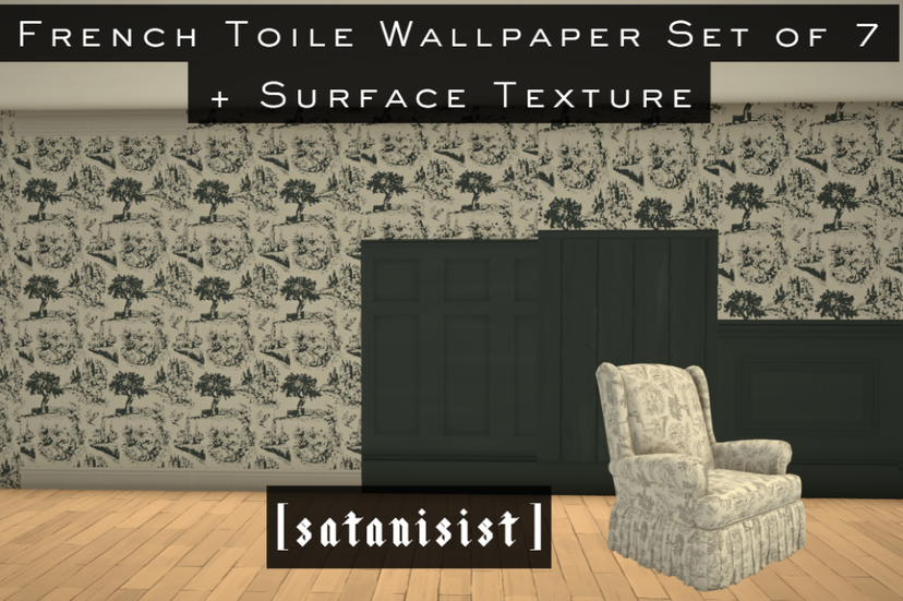 [satanisist] French Toile Wallpaper Set