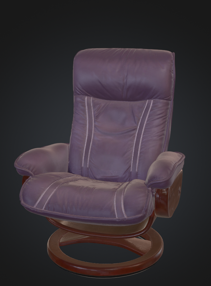 Natuzzi Purple Leather Chair