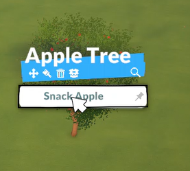Foraging Interactions: Snack apple and Harvest Maple WIP