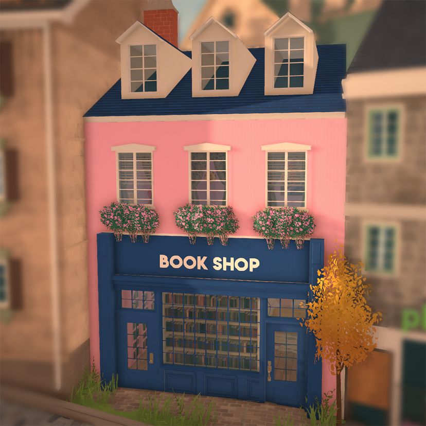 Pink bookstore & apartment
